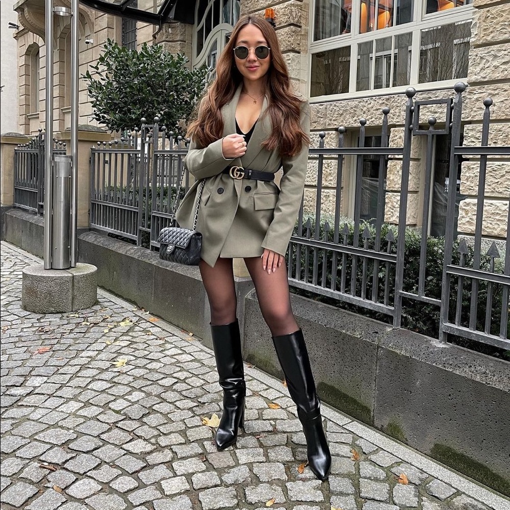 New Zara Double Breasted Khaki Blazer